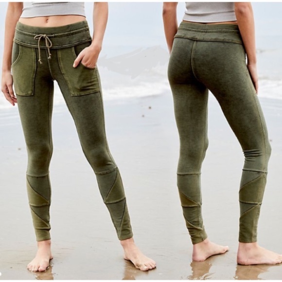 Free People Pants - FREE PEOPLE Kyoto LEGGING FP Movement Army GREEN